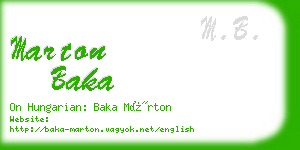 marton baka business card